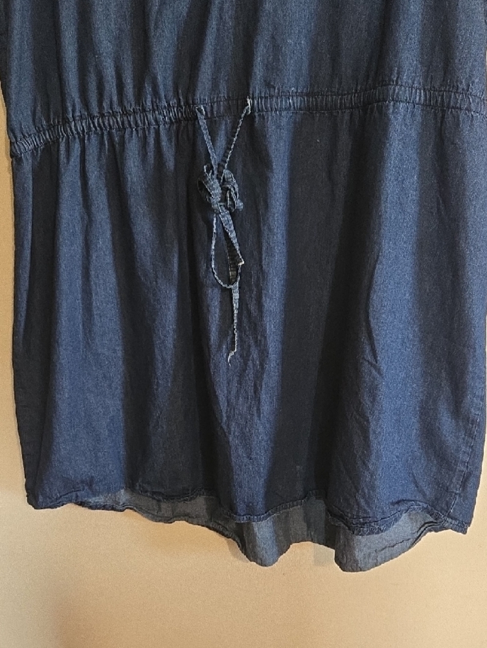 DR19 New Look Dark Blue Midi Shirt Dress Sz 2X Drawstring Waist Sleeveless - Picture 4 of 10
